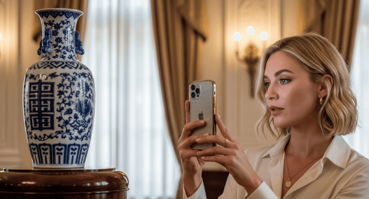 ValuThis homepage workflow showing AI-assisted price discovery for a collectible item, used to illustrate cross-category valuation behavior